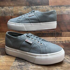 Superga Men’s 2750 Cotu Classic Gray Canvas Sneakers  Size 8.5
